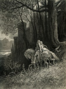 Arthurian legend Enid and Sir Geraint ride away